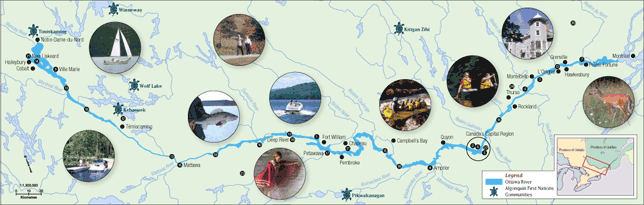 Map: Ottawa River - Communities and Recreational Values